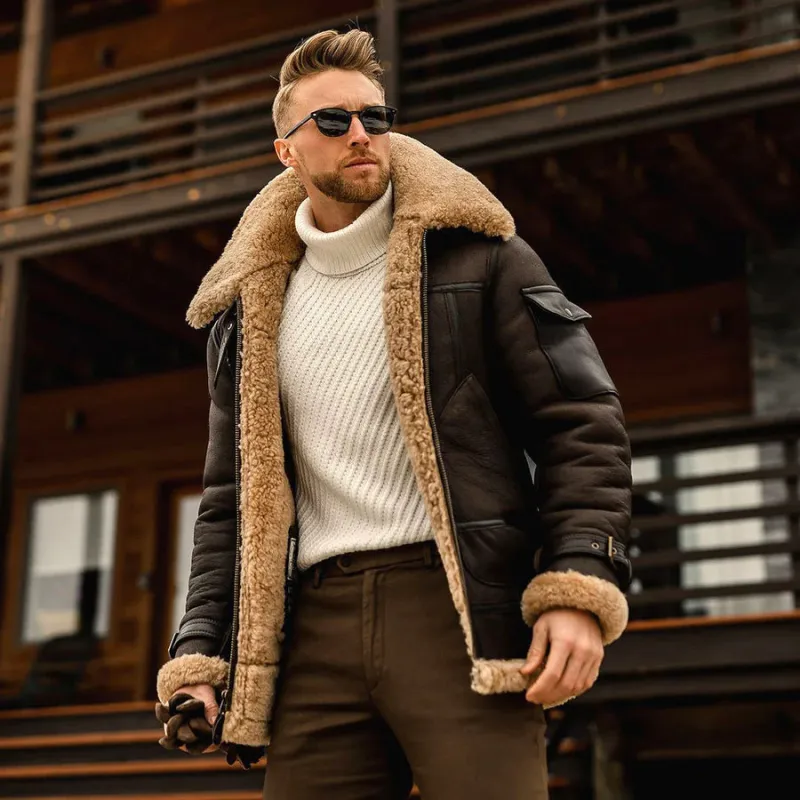 Robert | Men's Shearling Aviator Jacket sold by Northstyle Fashion