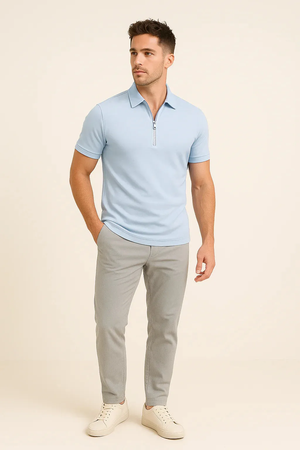 Men's Robert Zip Polo Shirt – Slim Fit sold by Northstyle Fashion