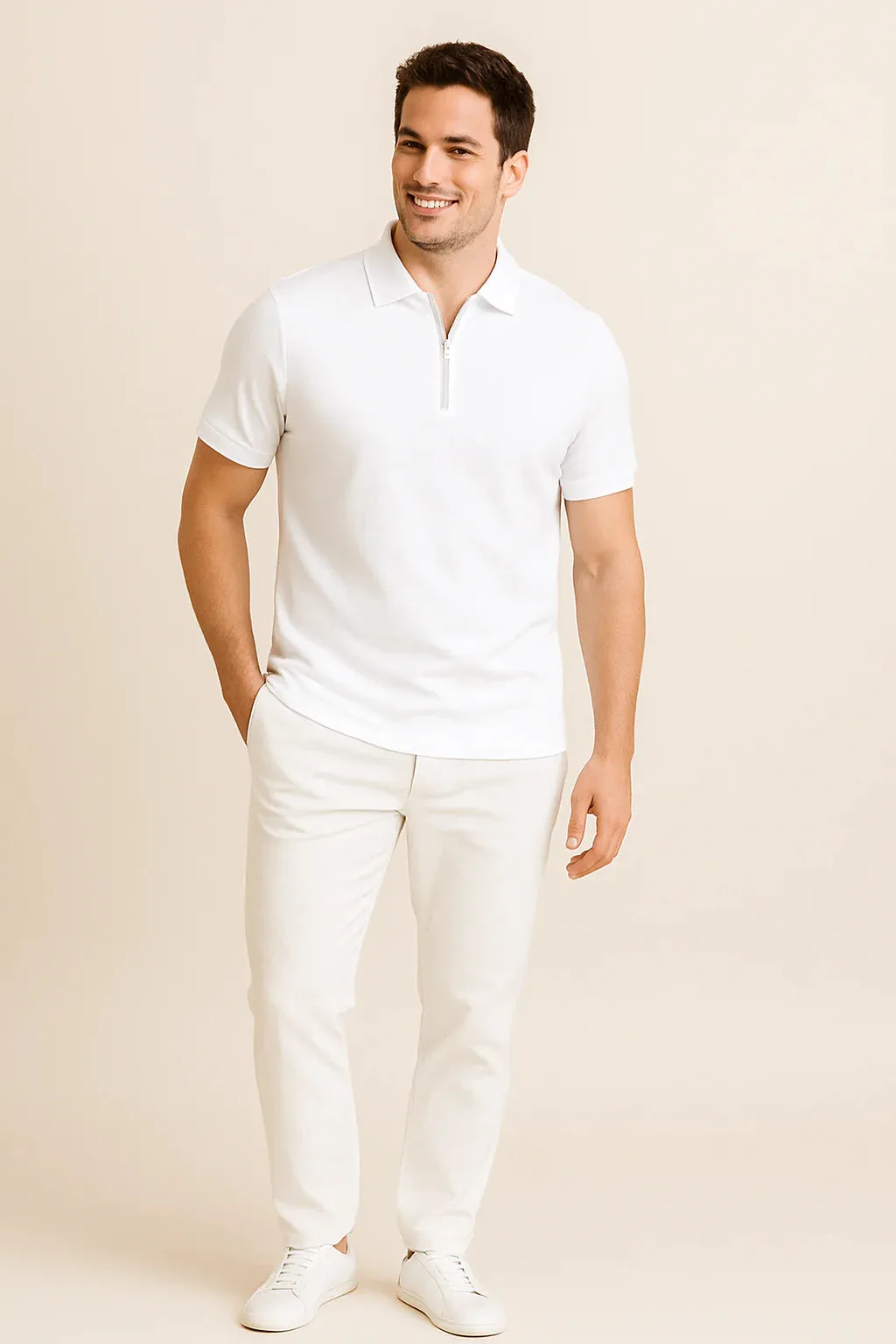 Men's Robert Zip Polo Shirt – Slim Fit sold by Northstyle Fashion product image thumbnail 2