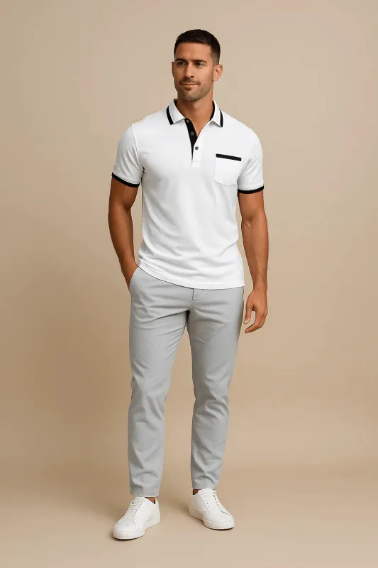Men's Contrast Trim Polo sold by Northstyle Fashion