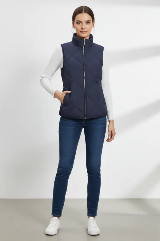 Women’s Lightweight Quilted Stand Collar Vest sold by Northstyle Fashion