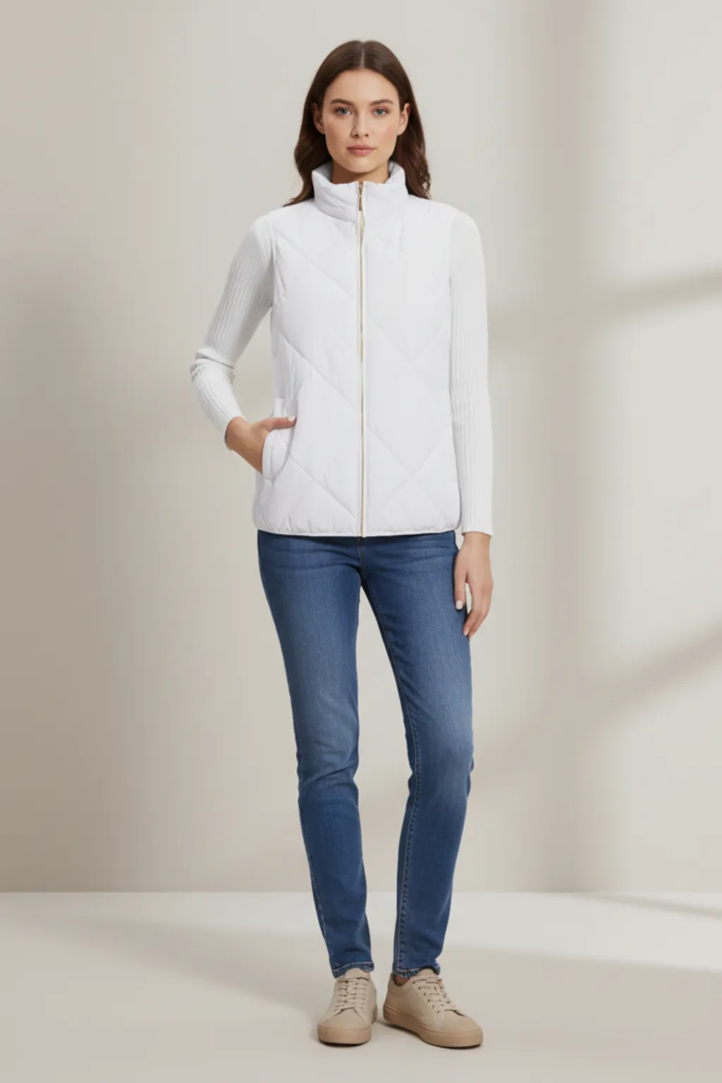 Women’s Lightweight Quilted Stand Collar Vest sold by Northstyle Fashion product image thumbnail 5