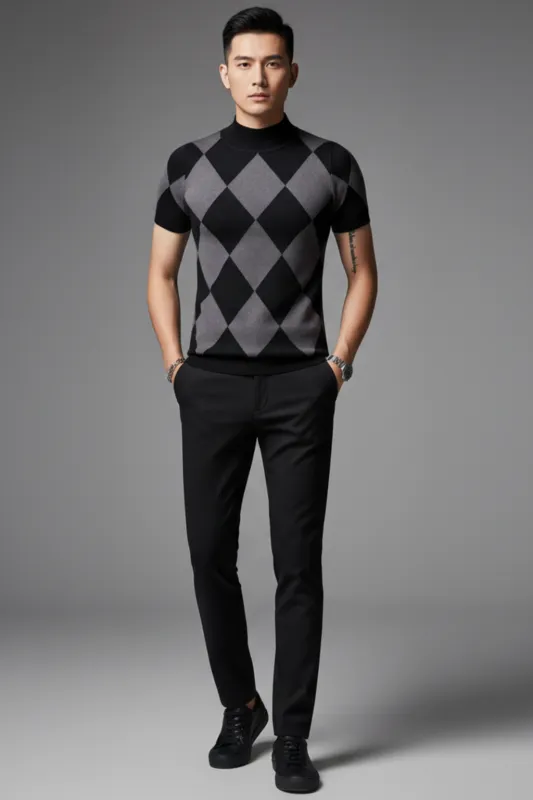 Men’s Slim Fit Turtleneck Knit Shirt sold by Northstyle Fashion