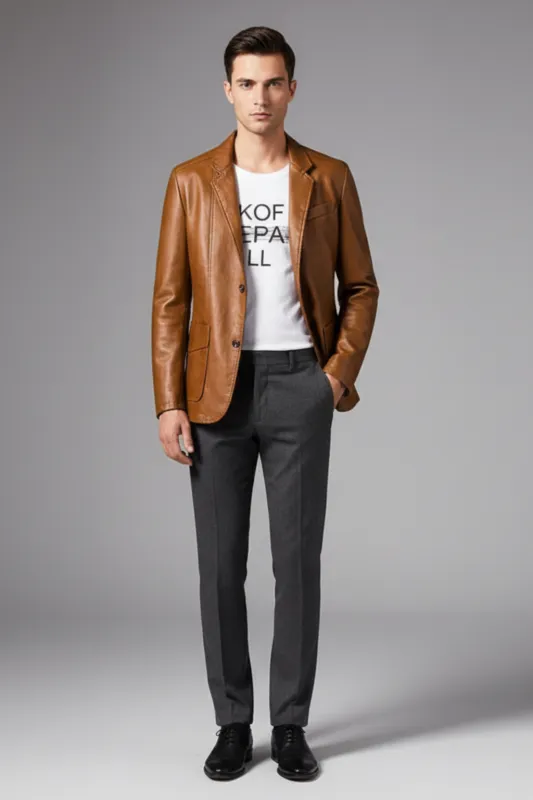 Classic Leather Jacket for Men sold by Northstyle Fashion