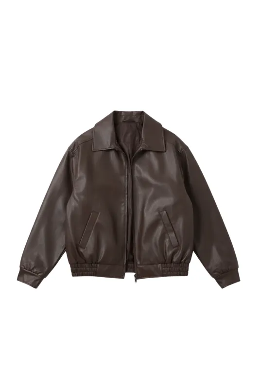 Women’s Loose Leather Jacket sold by Northstyle Fashion
