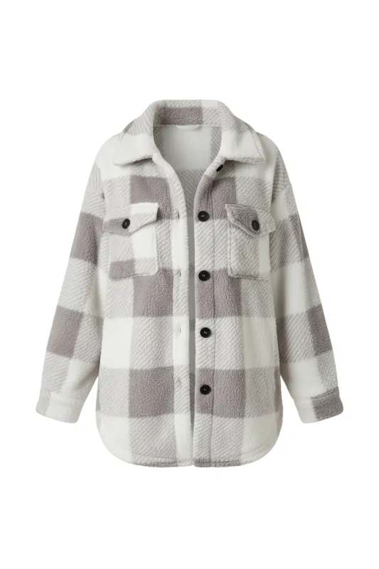 Women’s Plaid Fleece Jacket for Cozy Style sold by Northstyle Fashion