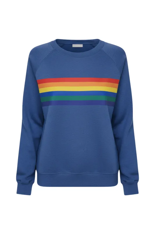 Women’s Vibrant Rainbow Stripe Sweatshirt sold by Northstyle Fashion
