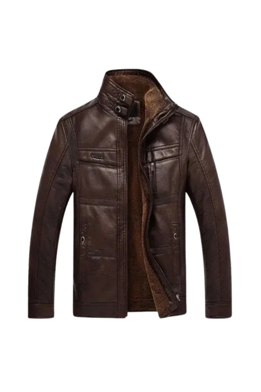 Men’s Leather Zip Jacket sold by Northstyle Fashion