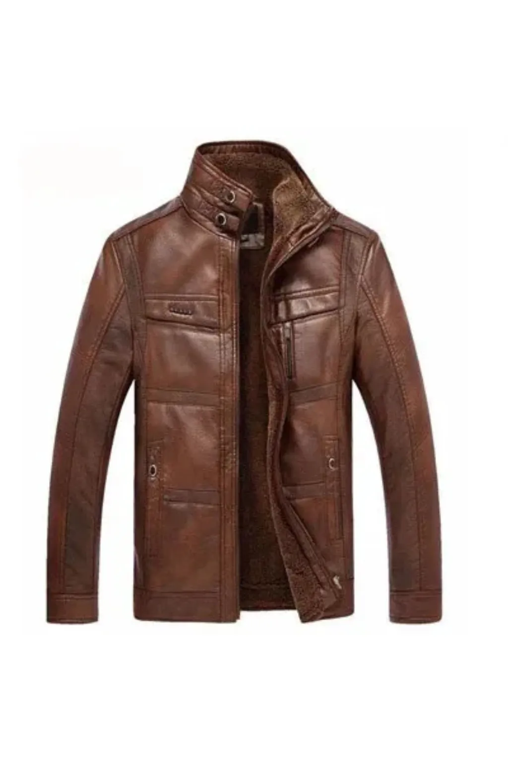 Men’s Leather Zip Jacket sold by Northstyle Fashion product image thumbnail 3