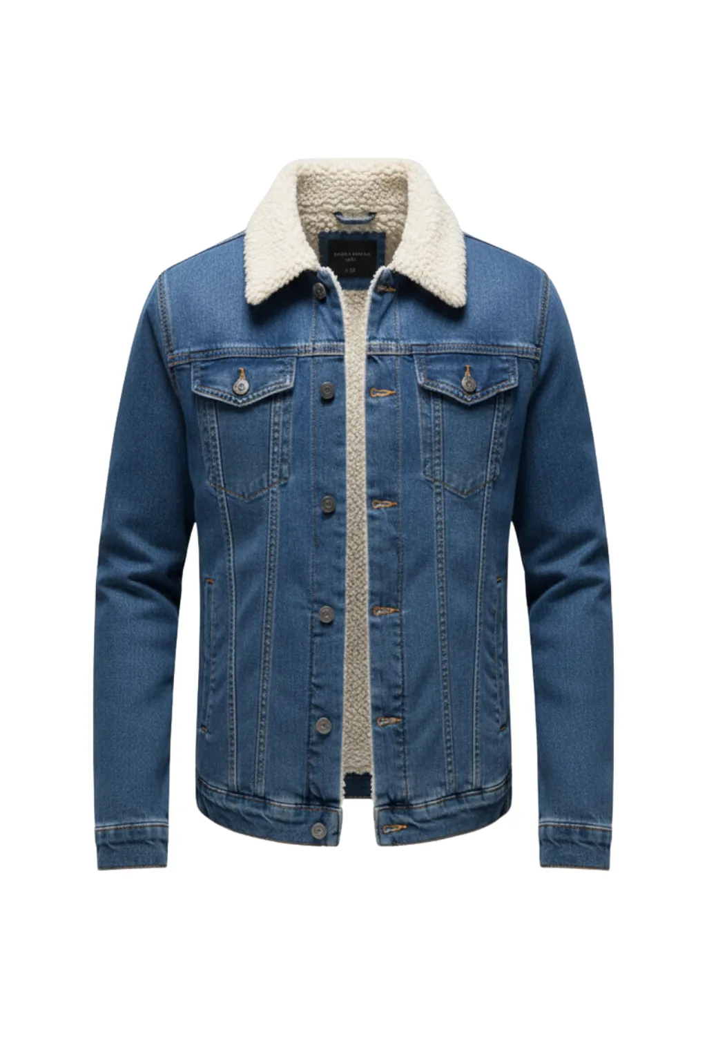 Men’s Fleece-Lined Denim Jacket with Lapel Collar sold by Northstyle Fashion product image thumbnail 5