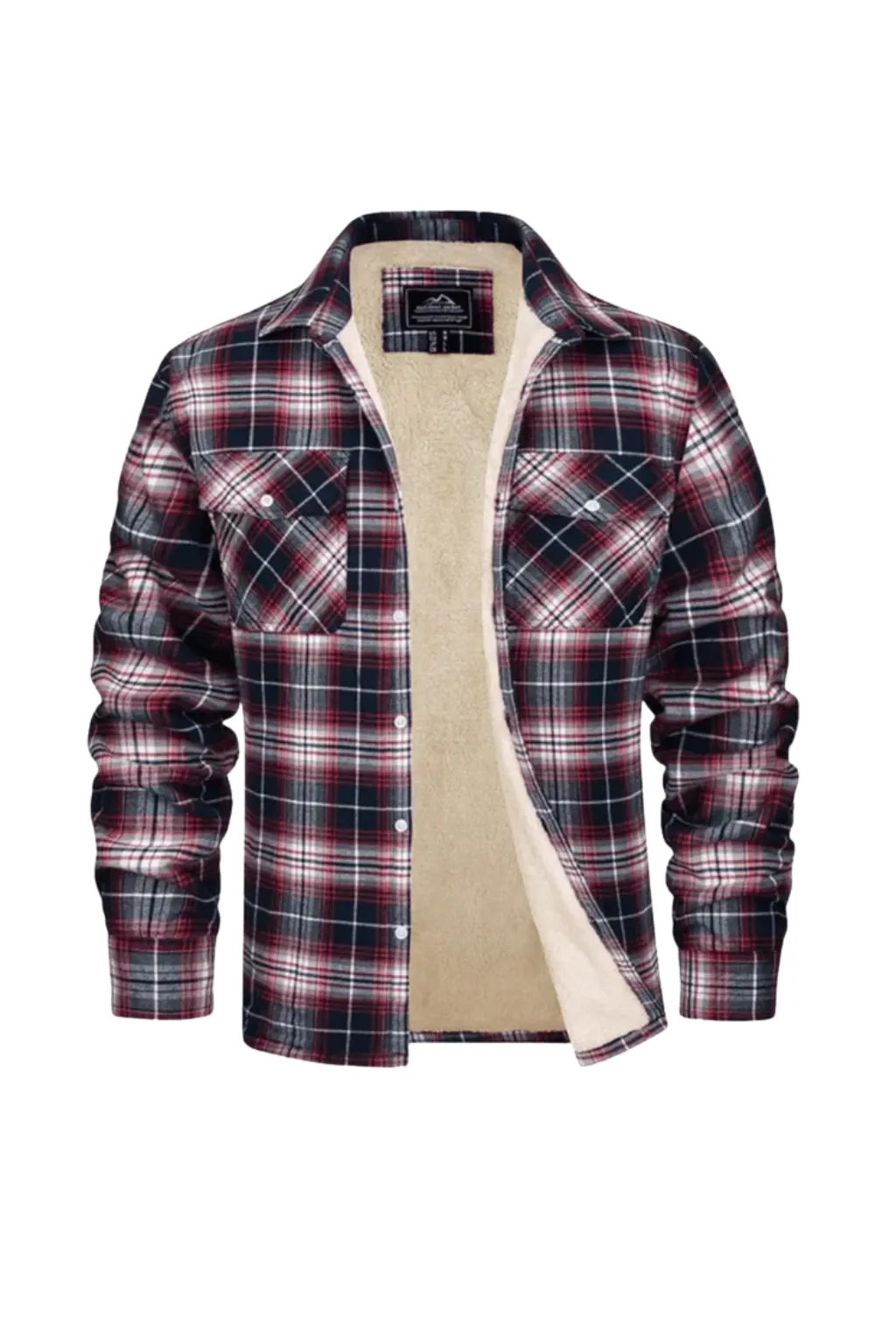 Men’s Fleece-Lined Plaid Jacket with Chest Pocket sold by Northstyle Fashion product image thumbnail 5