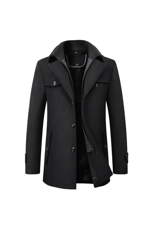 Men’s Wool Blend Overcoat sold by Northstyle Fashion