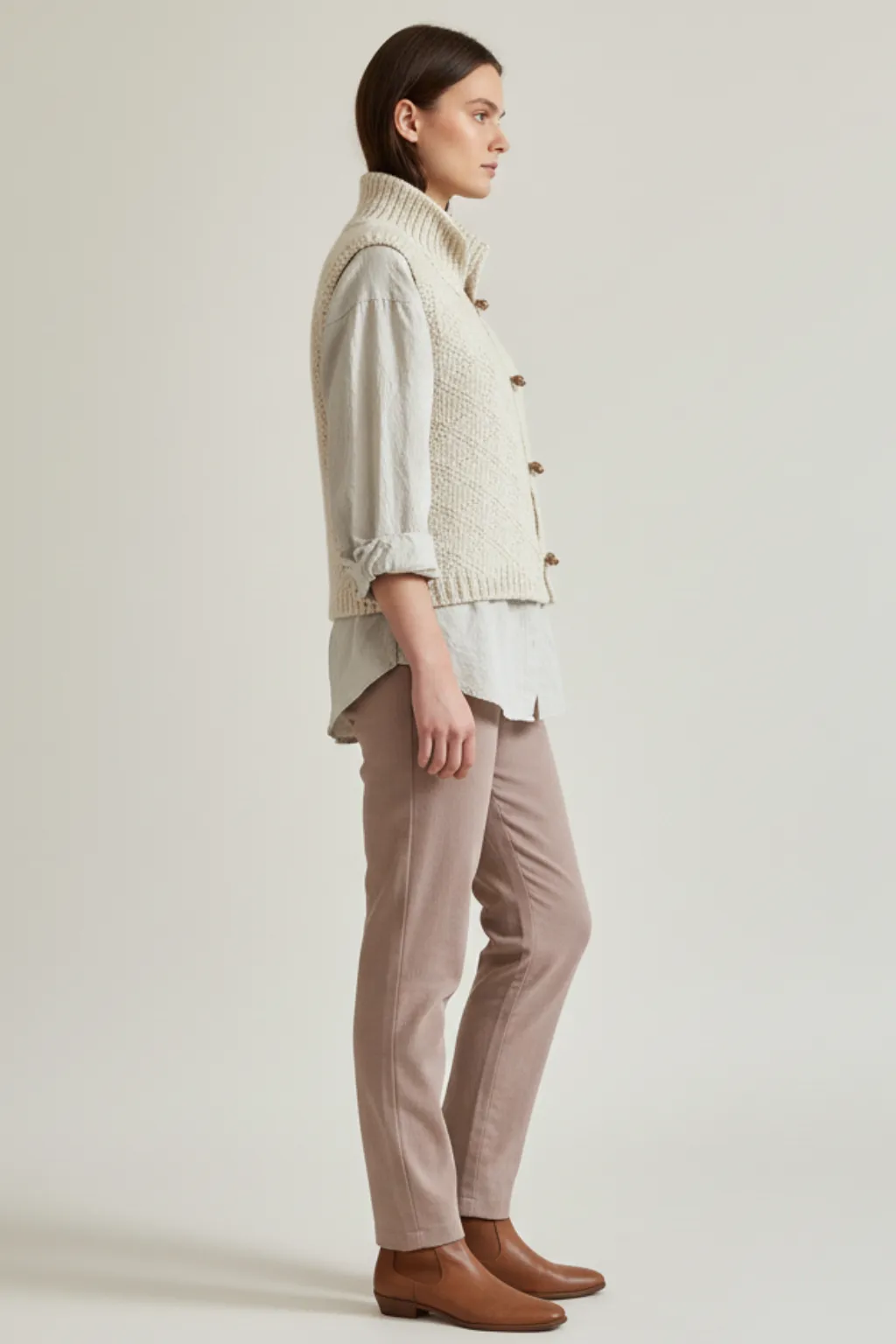 Women’s Button-Front Knitted Vest sold by Northstyle Fashion product image thumbnail 3