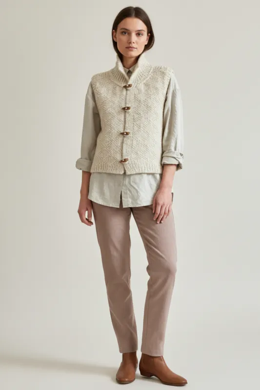 Women’s Button-Front Knitted Vest sold by Northstyle Fashion