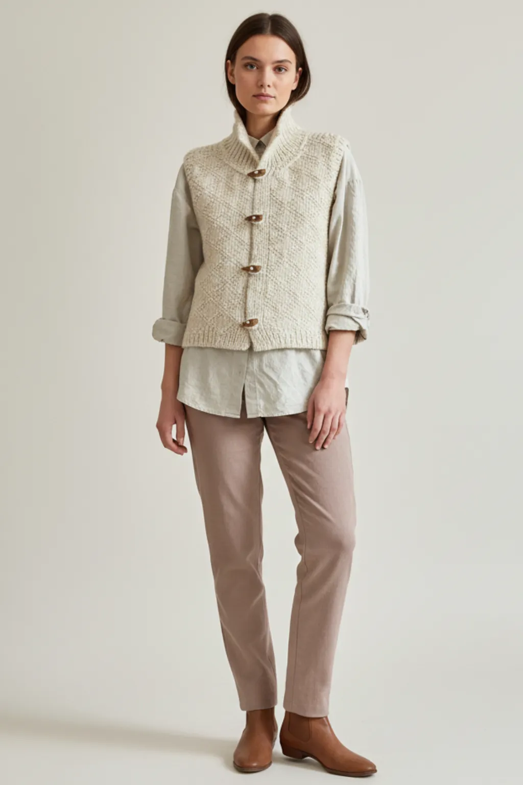 Women’s Button-Front Knitted Vest sold by Northstyle Fashion