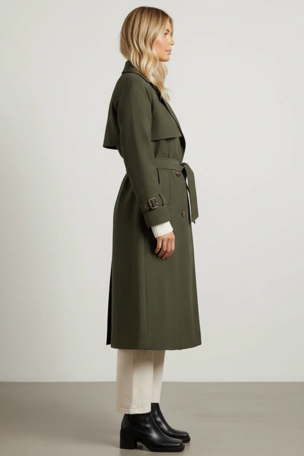 Women’s Double-Breasted Longline Trench Coat sold by Northstyle Fashion product image thumbnail 3