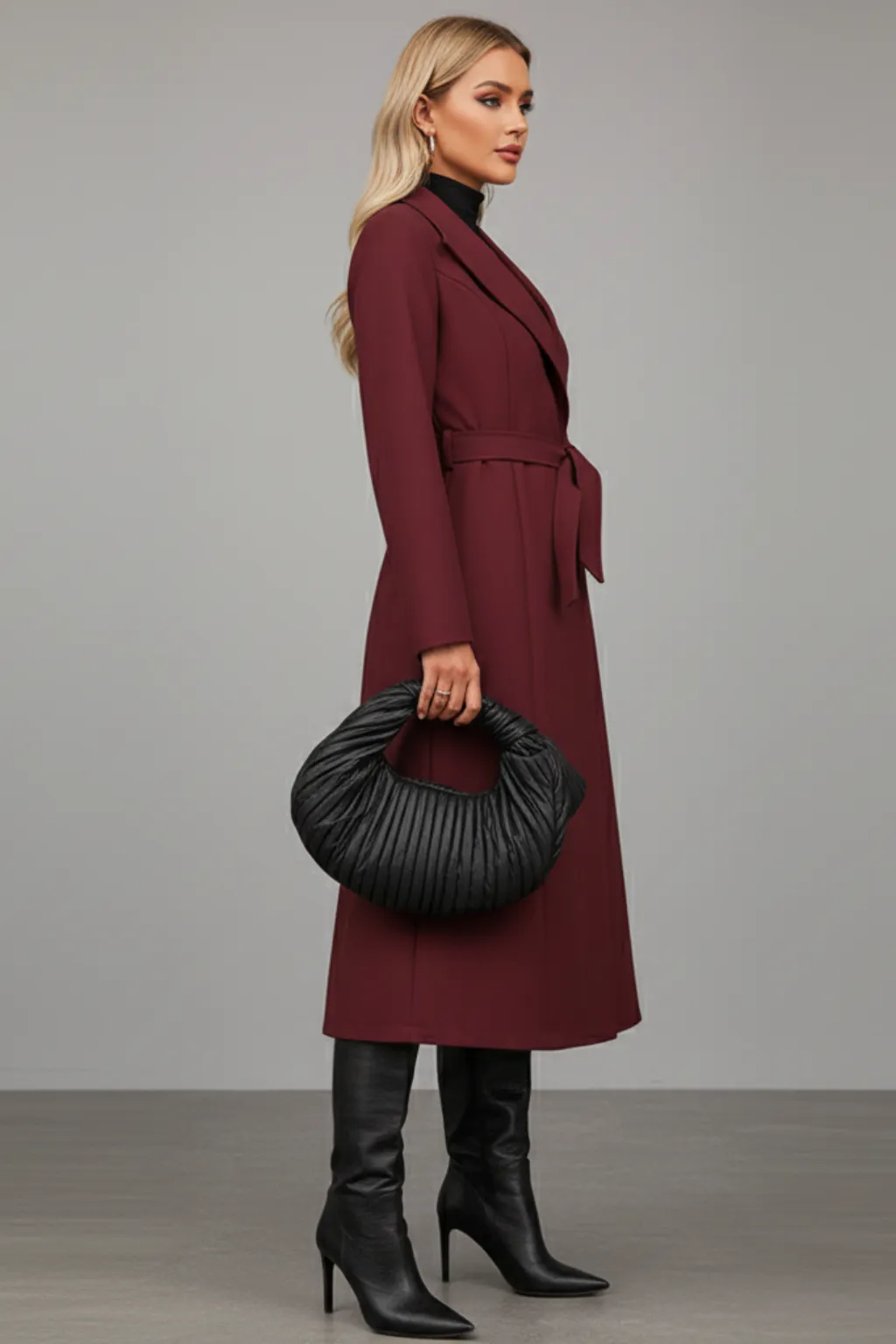 Women’s Belted Long Coat sold by Northstyle Fashion product image thumbnail 3