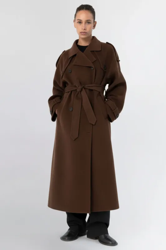 Women’s Wool-Blend Belted Coat sold by Northstyle Fashion