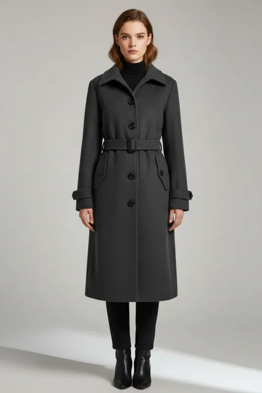 Women's Classic Belted Coat sold by Northstyle Fashion