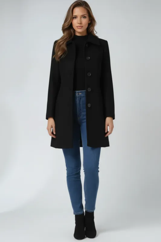 Women's Single-Breasted Fit and Flare Coat sold by Northstyle Fashion