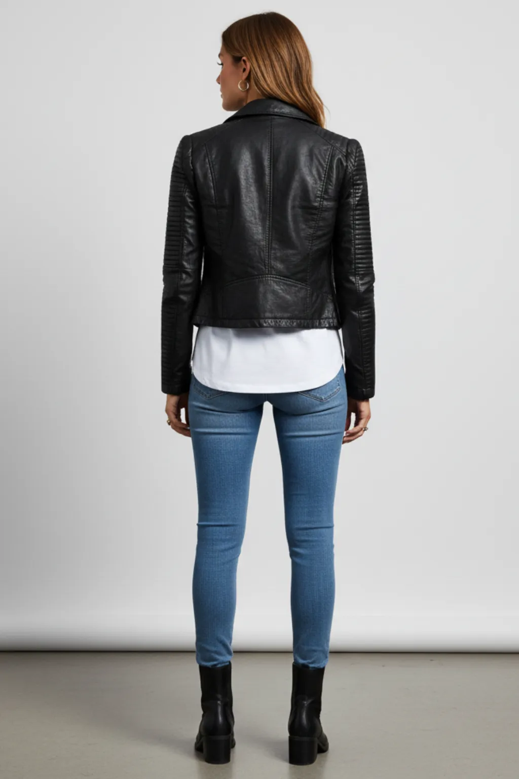 Women’s Sleek Leather Jacket sold by Northstyle Fashion product image thumbnail 2