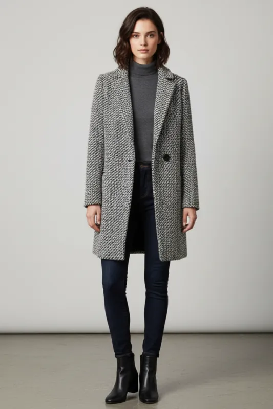 Women’s Winter Wool Blend Coat Single Breasted Smart Long Overcoat sold by Northstyle Fashion