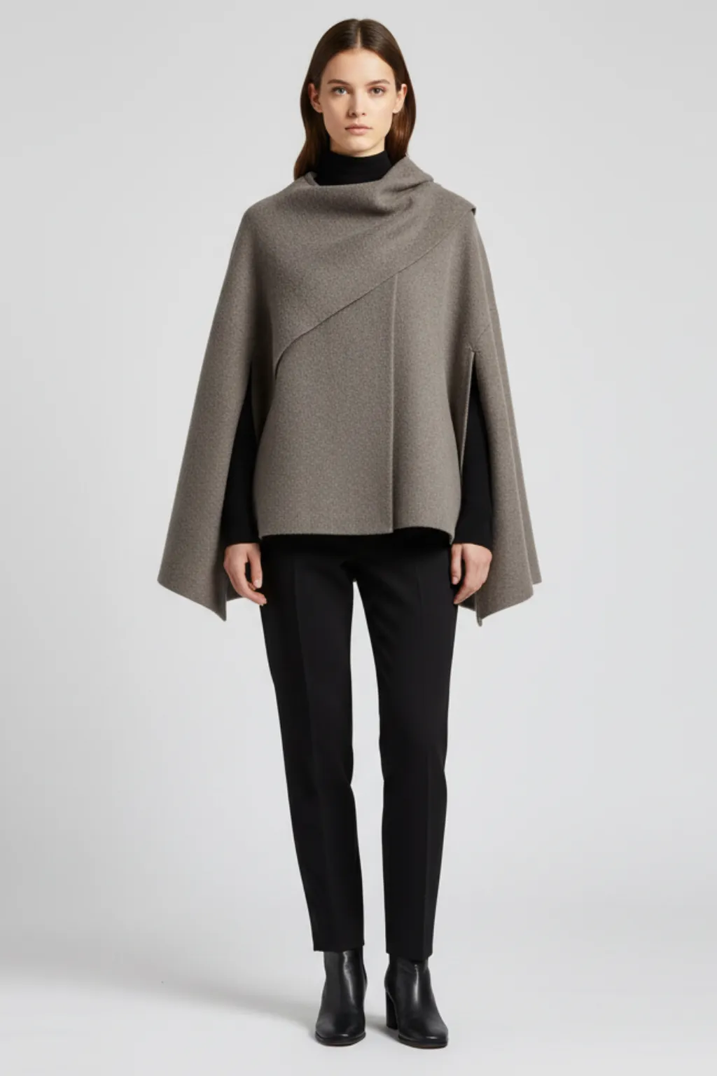 Women’s Wool Blend Poncho Cape Winter Wrap Elegant Warm Layer sold by Northstyle Fashion product image thumbnail 2