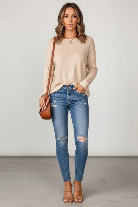 Women’s Soft Knit Sweater Lightweight Long Sleeve Casual Winter Knitwear sold by Northstyle Fashion