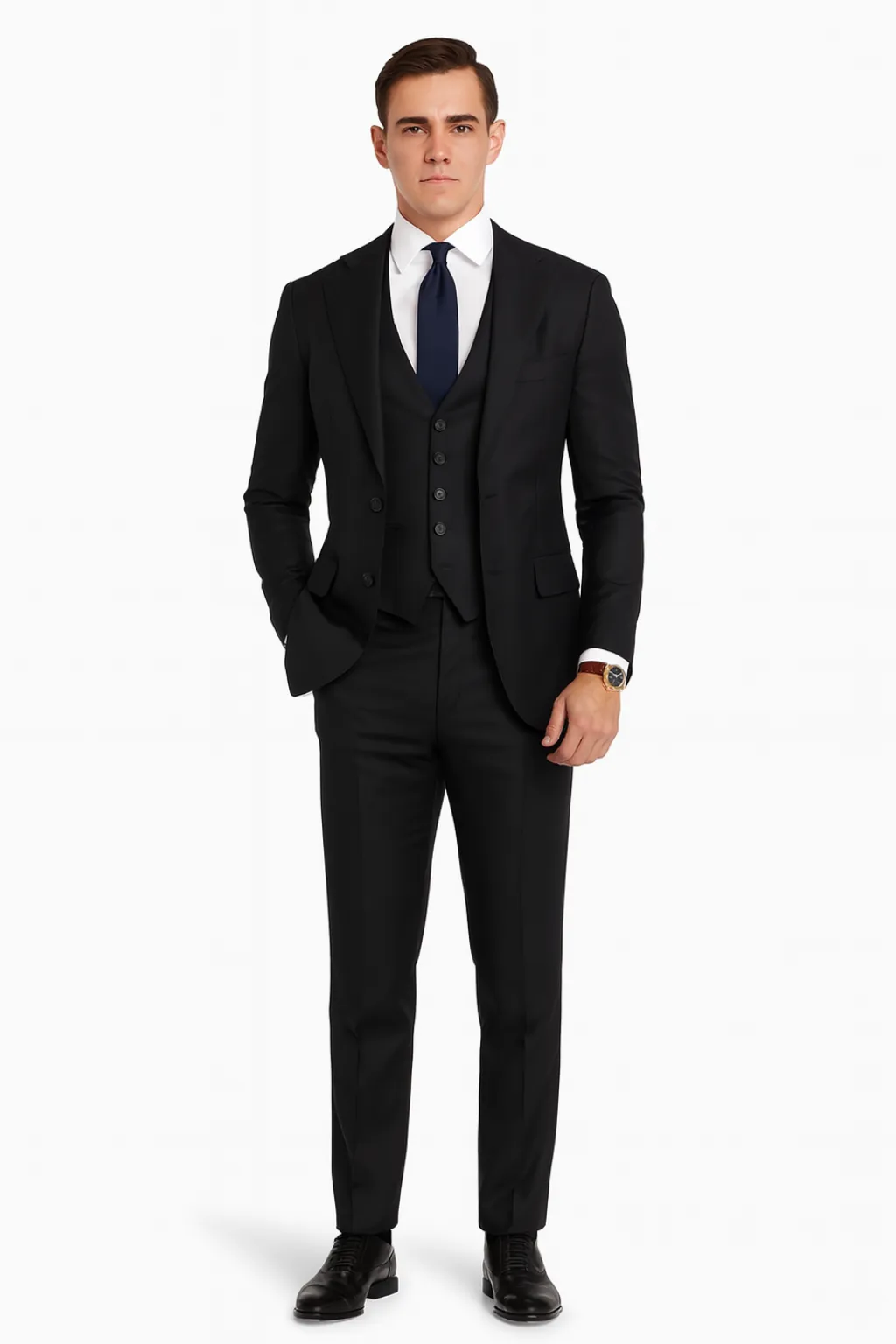 Men’s Three-Piece Suit Set Blazer Waistcoat and Trousers Wedding Suit sold by Northstyle Fashion product image thumbnail 4