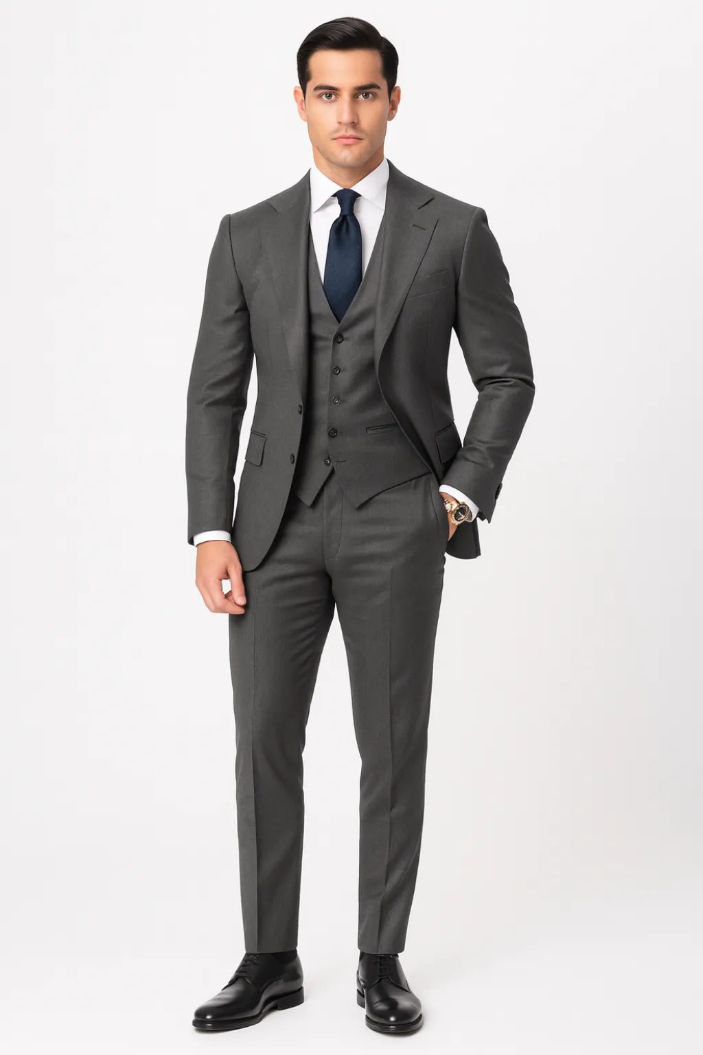 Men’s Three-Piece Suit Set Blazer Waistcoat and Trousers Wedding Suit sold by Northstyle Fashion product image thumbnail 3