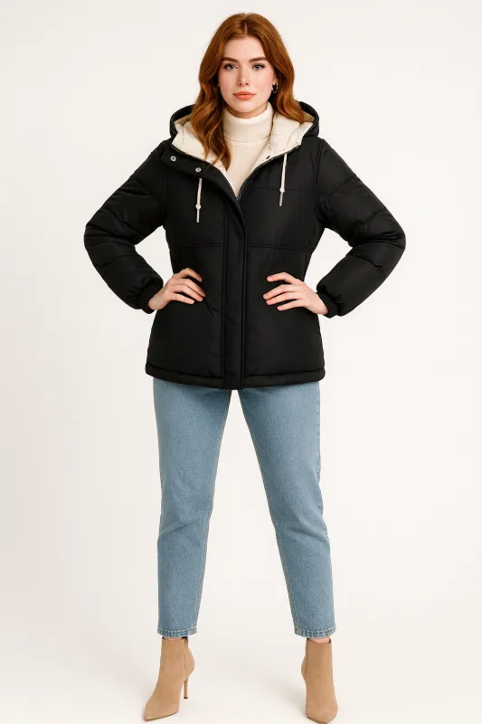 Women’s Winter Puffer Jacket Fleece Lined Warm Hooded Coat sold by Northstyle Fashion