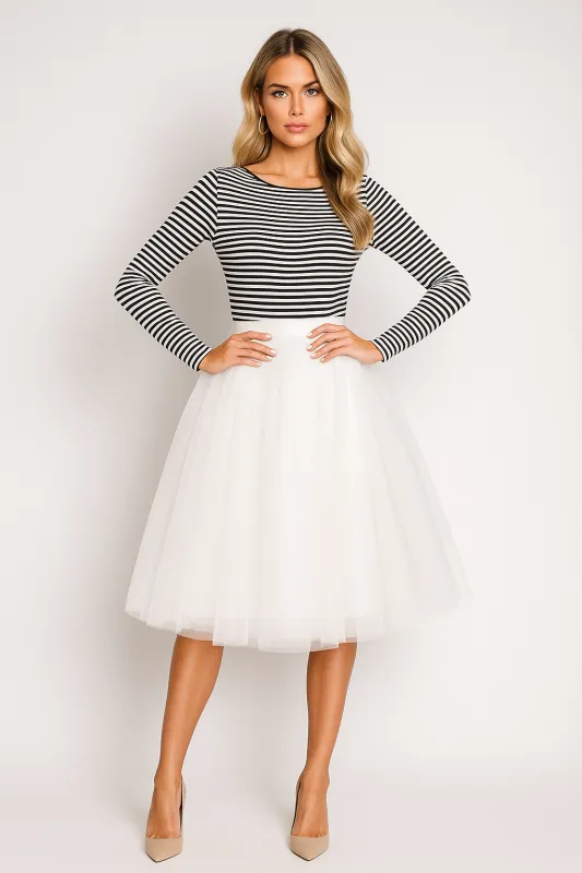 Women’s Classic Tulle Midi Skirt sold by Northstyle Fashion