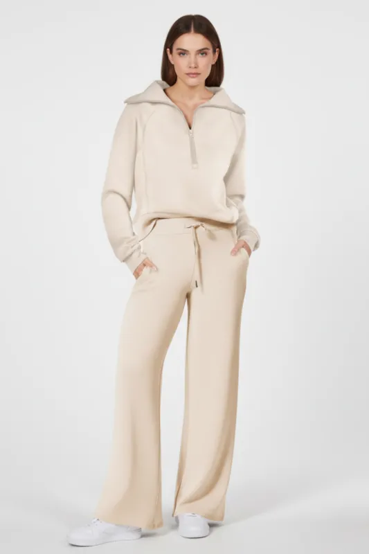 Women’s Sleek Lounge Set with Zip-Detail Top sold by Northstyle Fashion