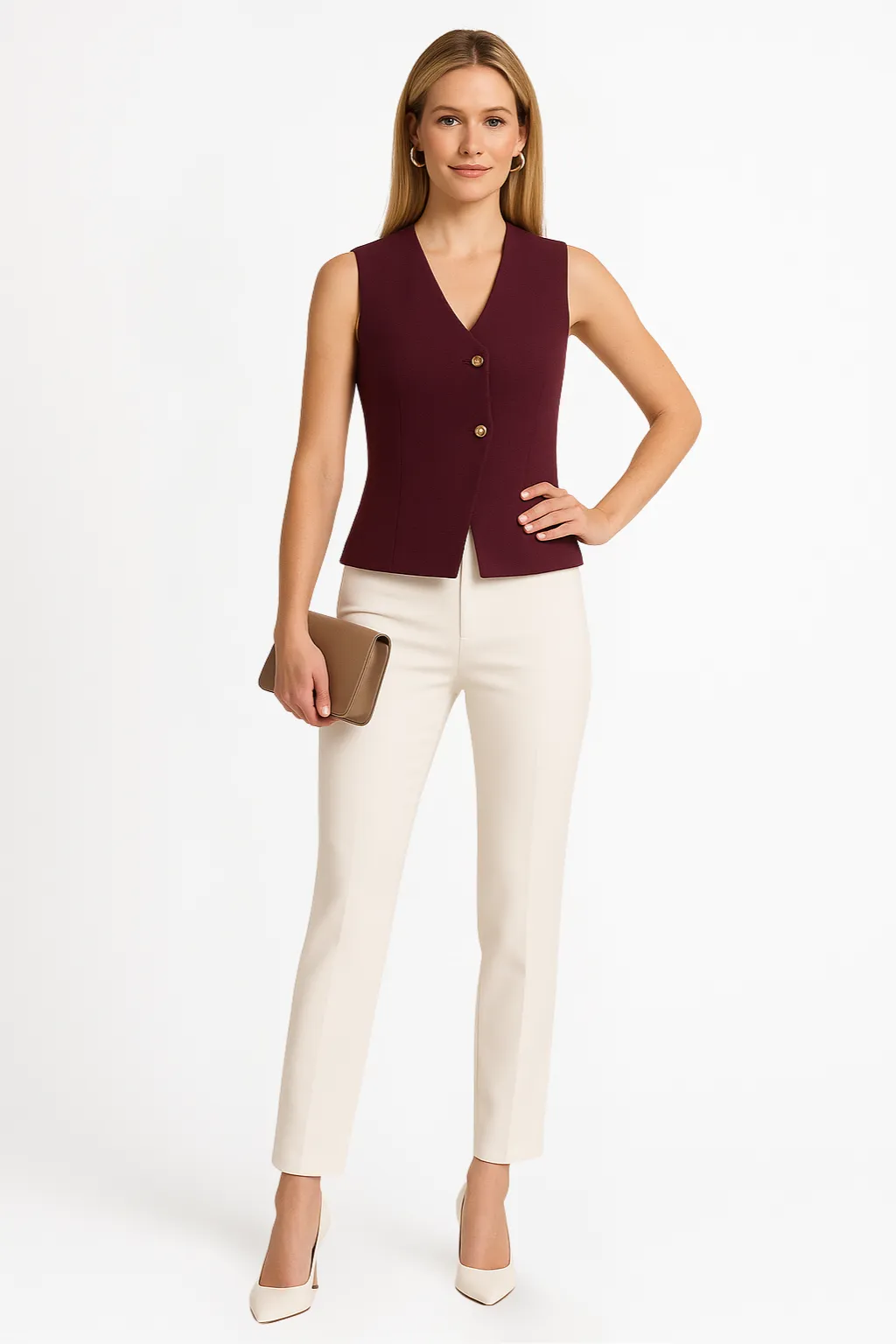 Women’s Sleeveless Blazer Vest Elegant Tailored Waistcoat Top sold by Northstyle Fashion