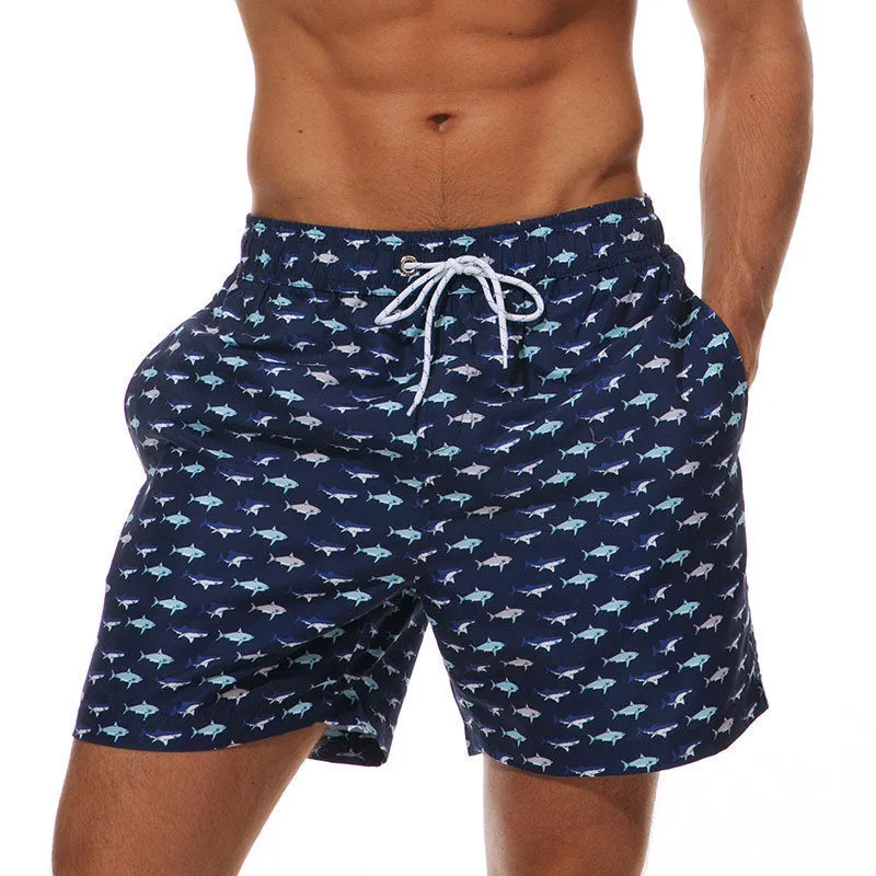 Men’s Quick-Dry Printed Swim Shorts Holiday Beach Trunks sold by Northstyle Fashion