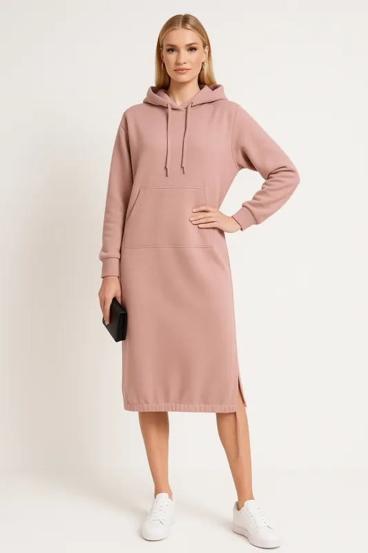 Women’s Hoodie Dress Long Sleeve Casual Fleece Lined Sweatshirt Dress sold by Northstyle Fashion