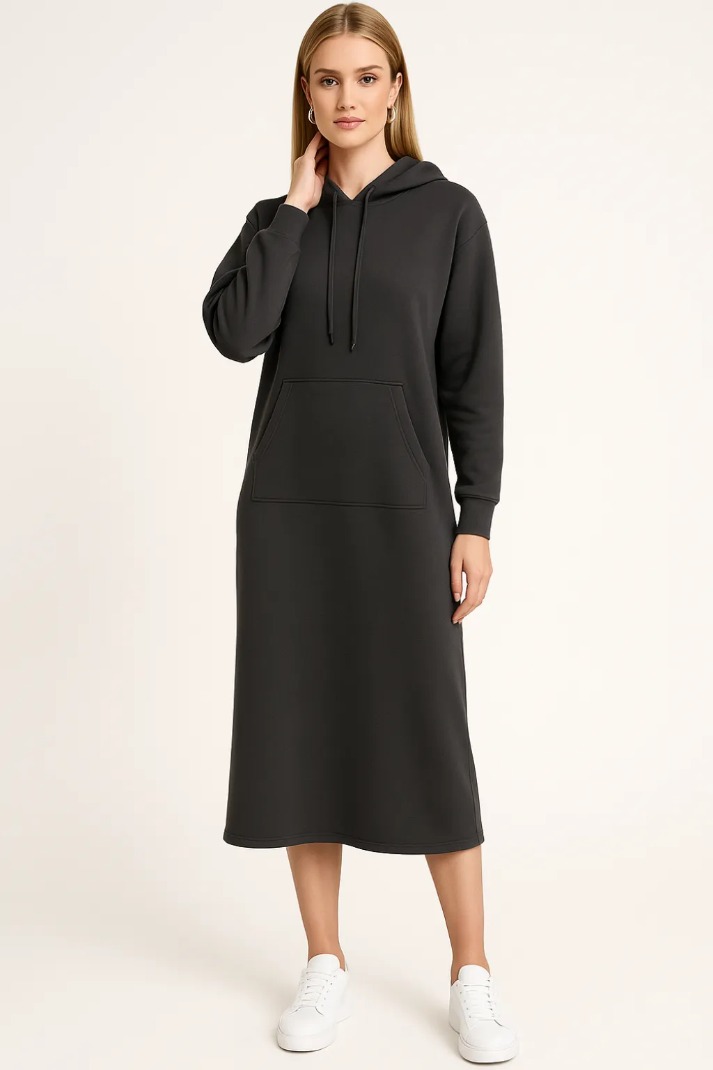 Women’s Hoodie Dress Long Sleeve Casual Fleece Lined Sweatshirt Dress sold by Northstyle Fashion product image thumbnail 2