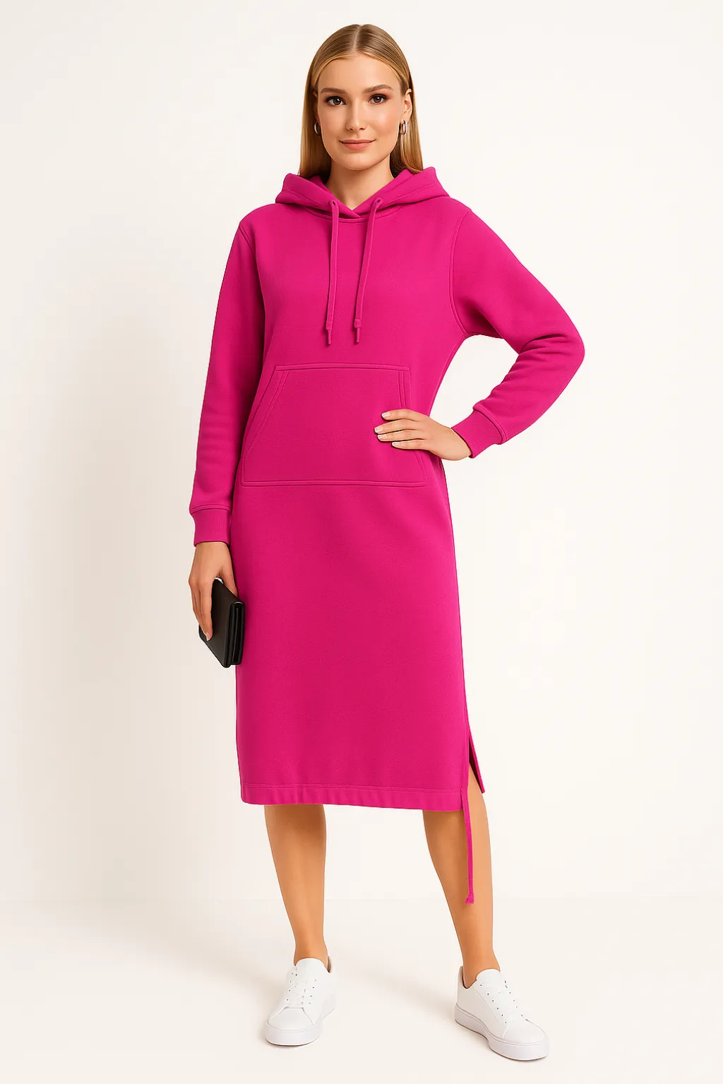 Women’s Hoodie Dress Long Sleeve Casual Fleece Lined Sweatshirt Dress sold by Northstyle Fashion product image thumbnail 3