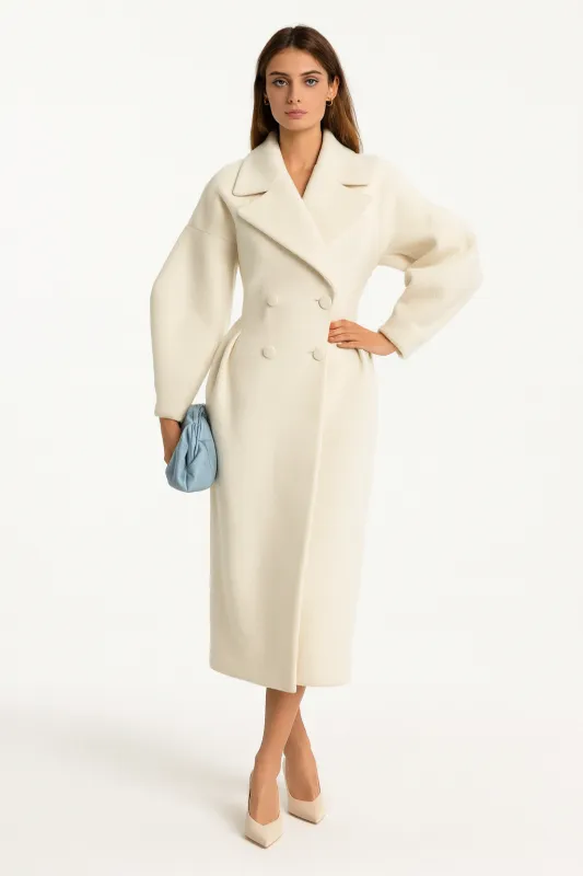 Women’s Luxury Long Winter Coat Classic Wool-Blend Design sold by Northstyle Fashion