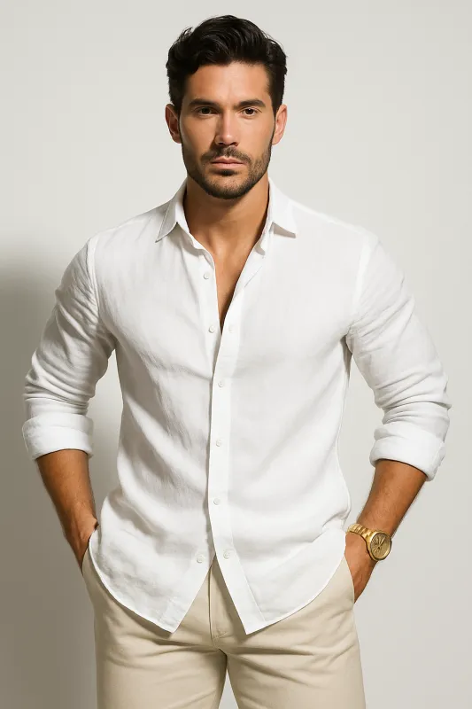 Men’s Classic Linen Shirt sold by Northstyle Fashion