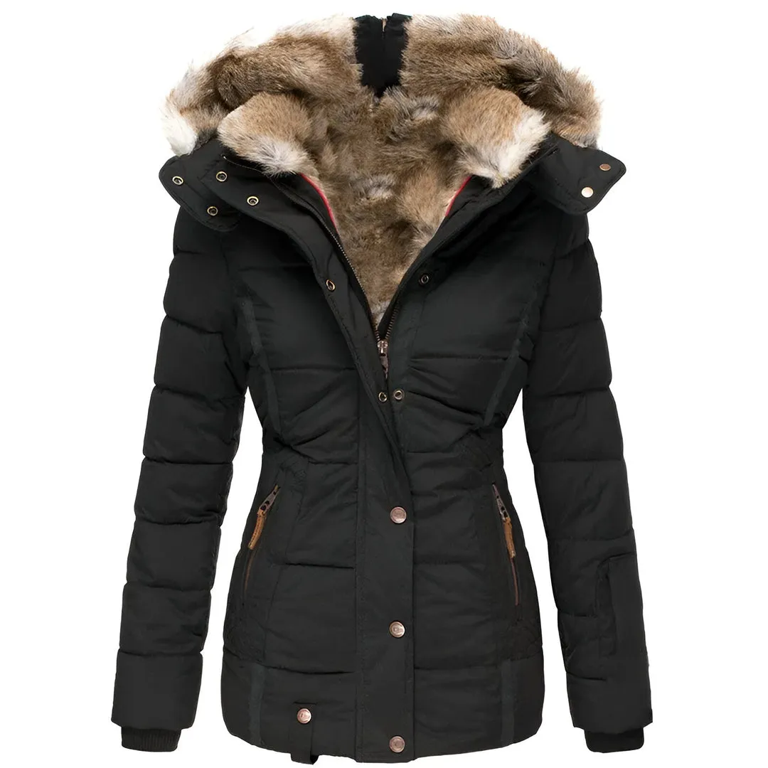 Gabrielle | Women’s Winter Puffer Jacket with Fur Hood sold by Northstyle Fashion