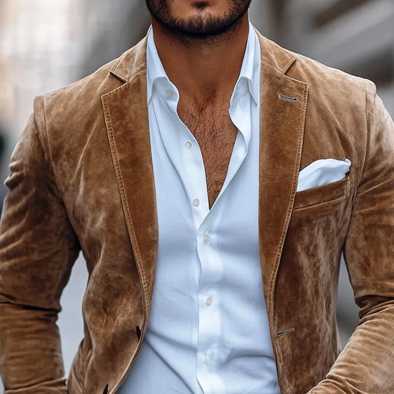 Elegant Suede Blazer for Men sold by Northstyle Fashion