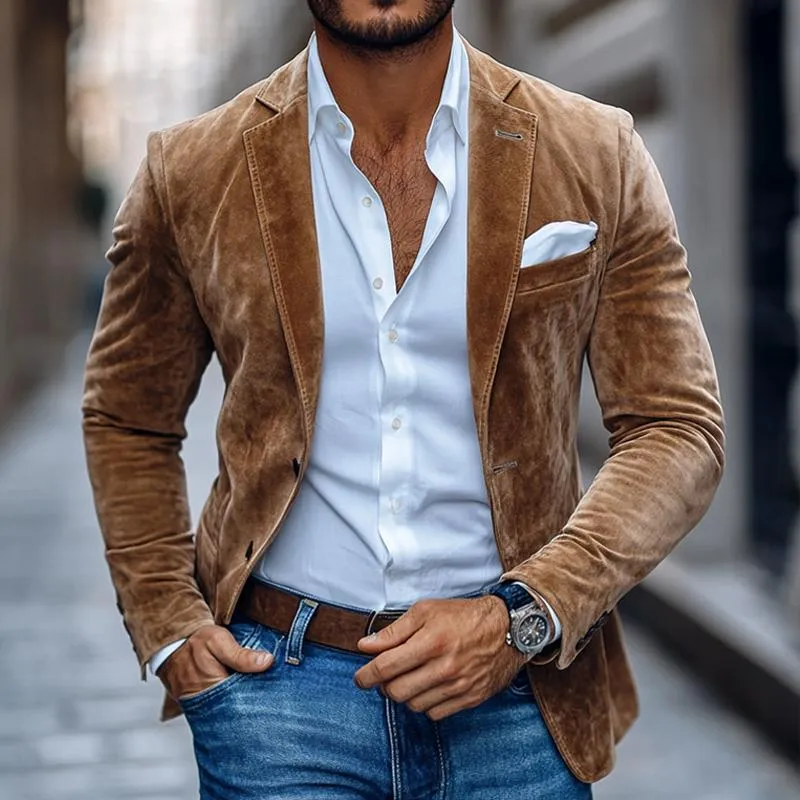 Elegant Suede Blazer for Men sold by Northstyle Fashion product image thumbnail 3