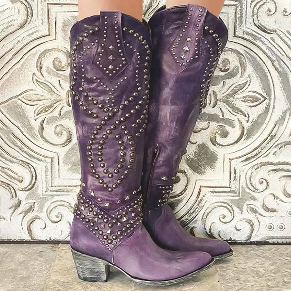 Stylish Western Knee-High Boots for Women sold by Northstyle Fashion product image thumbnail 5