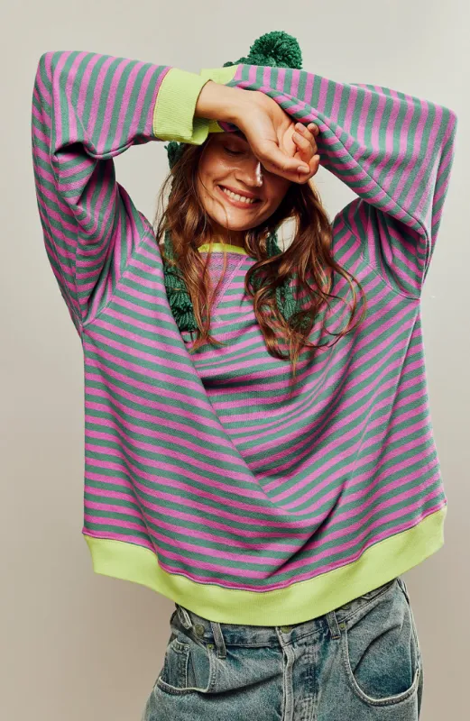 Cozy Striped Oversized Sweater made by Northstyle Fashion