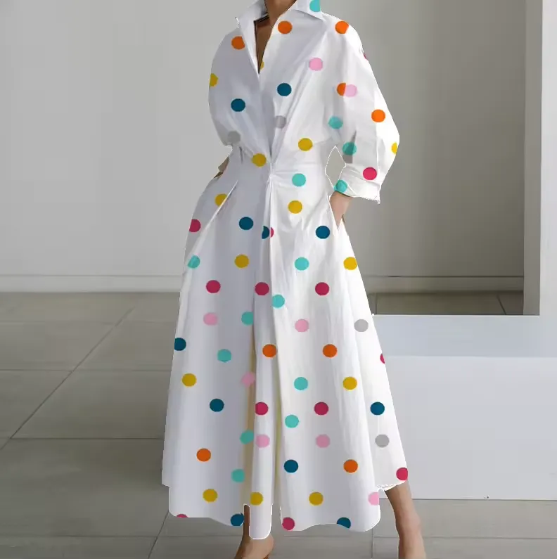 Elegant Button-Down Shirt Dress with Cinched Waist sold by Northstyle Fashion product image thumbnail 5