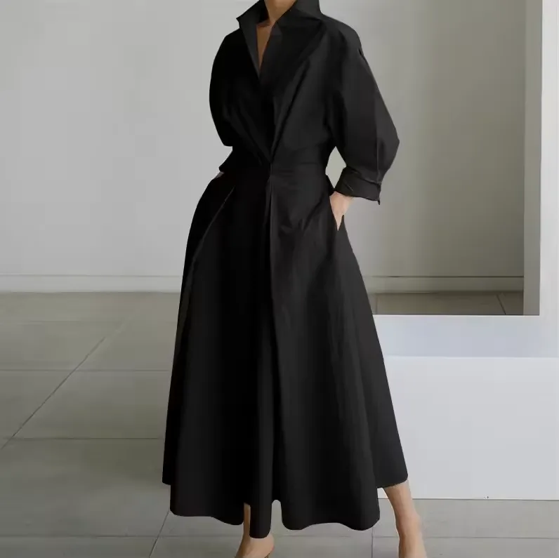 Elegant Button-Down Shirt Dress with Cinched Waist sold by Northstyle Fashion