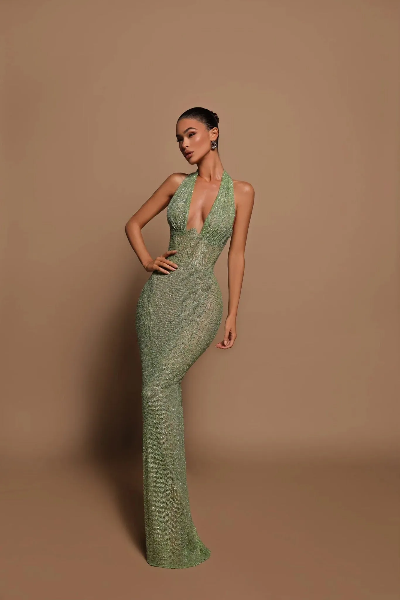 Elegant Emerald Maxi Dress with Alluring Design sold by Northstyle Fashion product image thumbnail 3