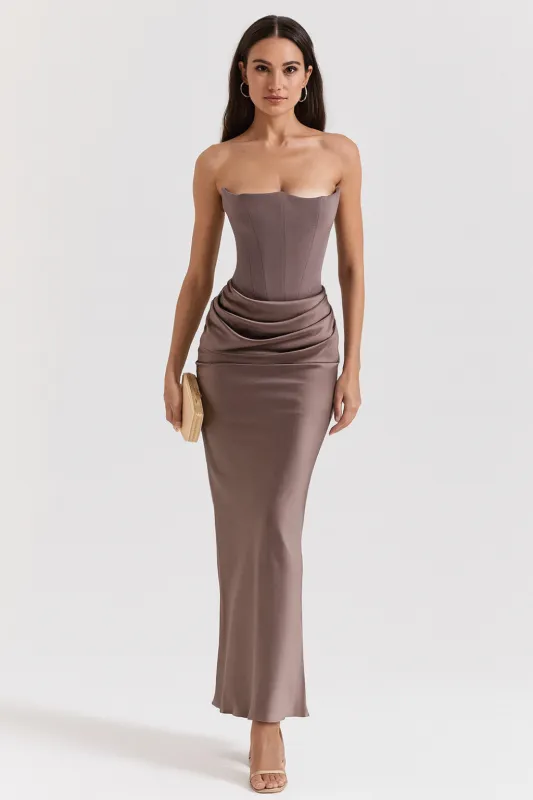 Vera - Women's Strapless Elegant Maxi Dress made by Northstyle Fashion