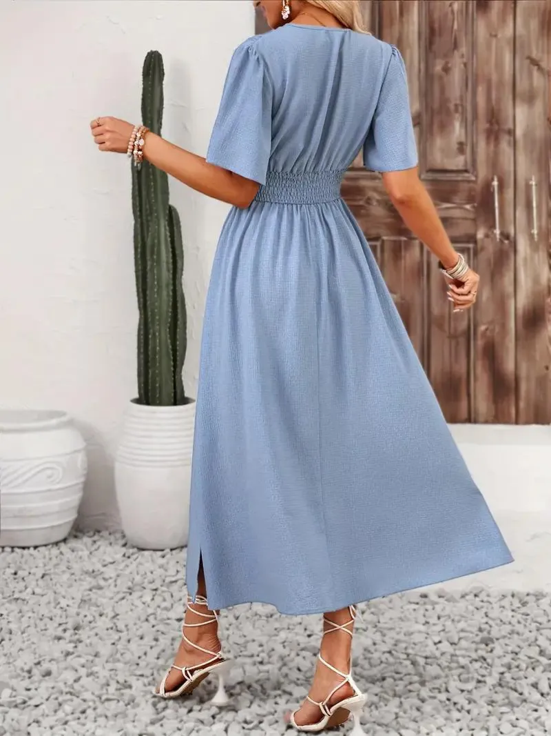 Becky - Women's Long Dress Short Sleeve V-Neck Maxi Sundress sold by Northstyle Fashion product image thumbnail 5